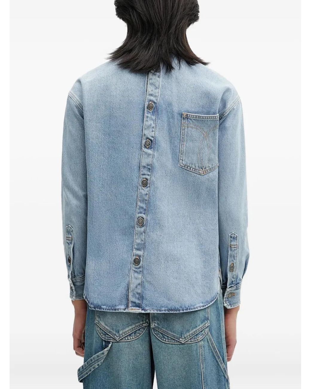Fiorucci Blue Open-Back Denim Shirt