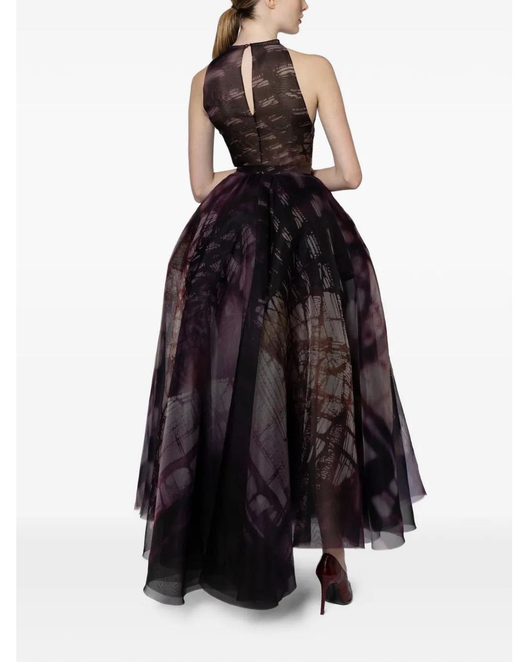 Roksanda Purple Nali Abstract-Print Sleeveless Maxi Dress