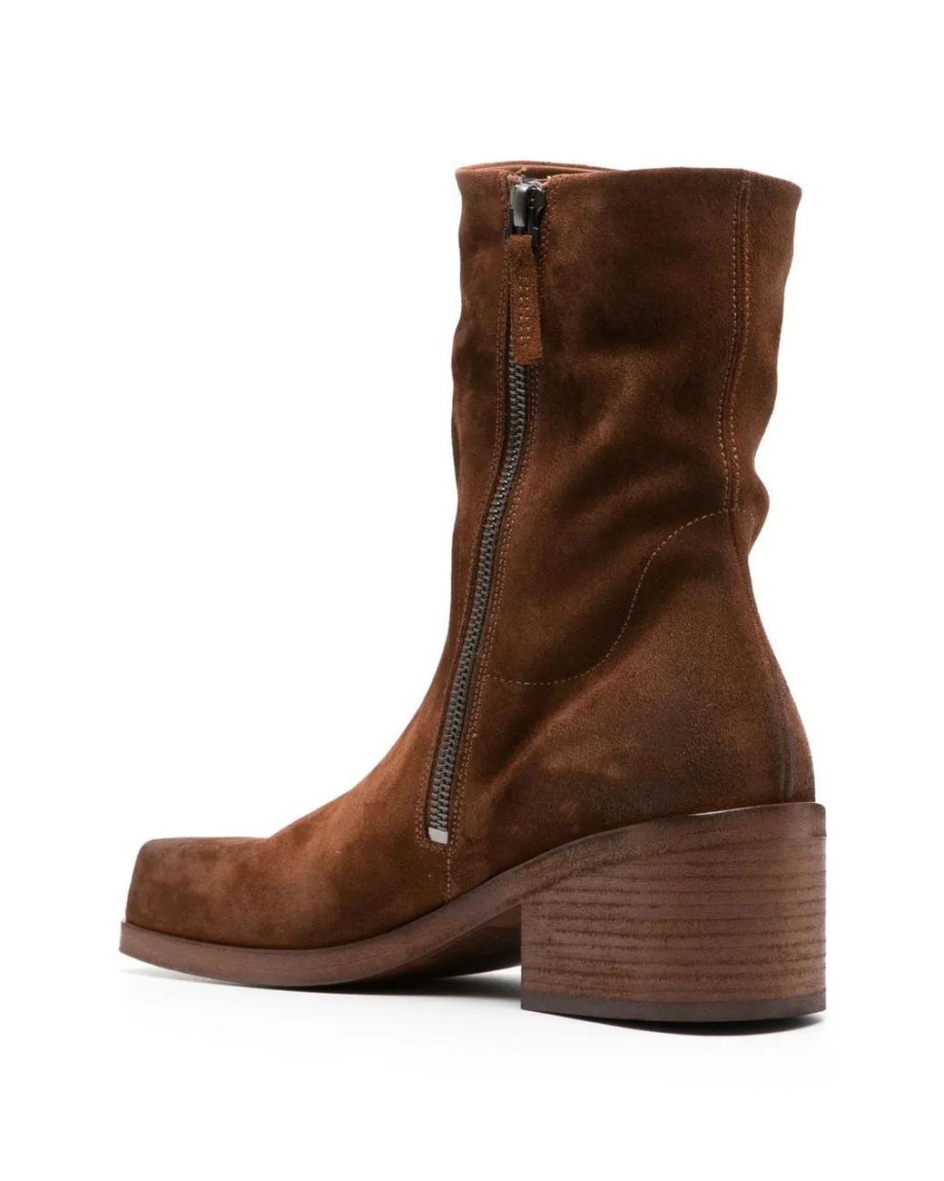 Marsèll Brown 55Mm Cassello Square-Toe Suede Ankle Boots