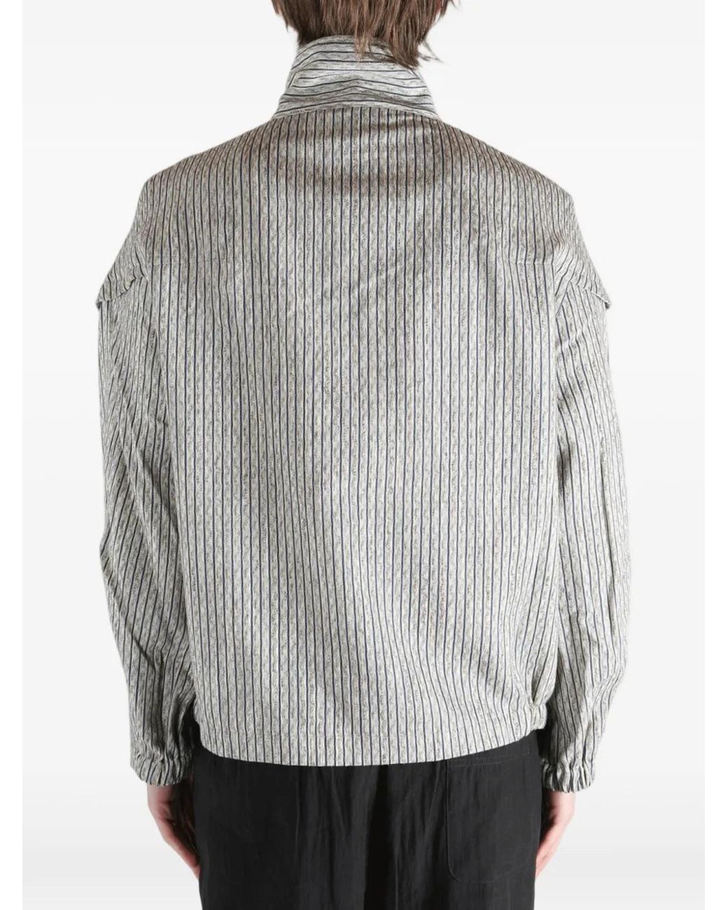 Kiko Kostadinov Gray Striped Zipped Jacket for men