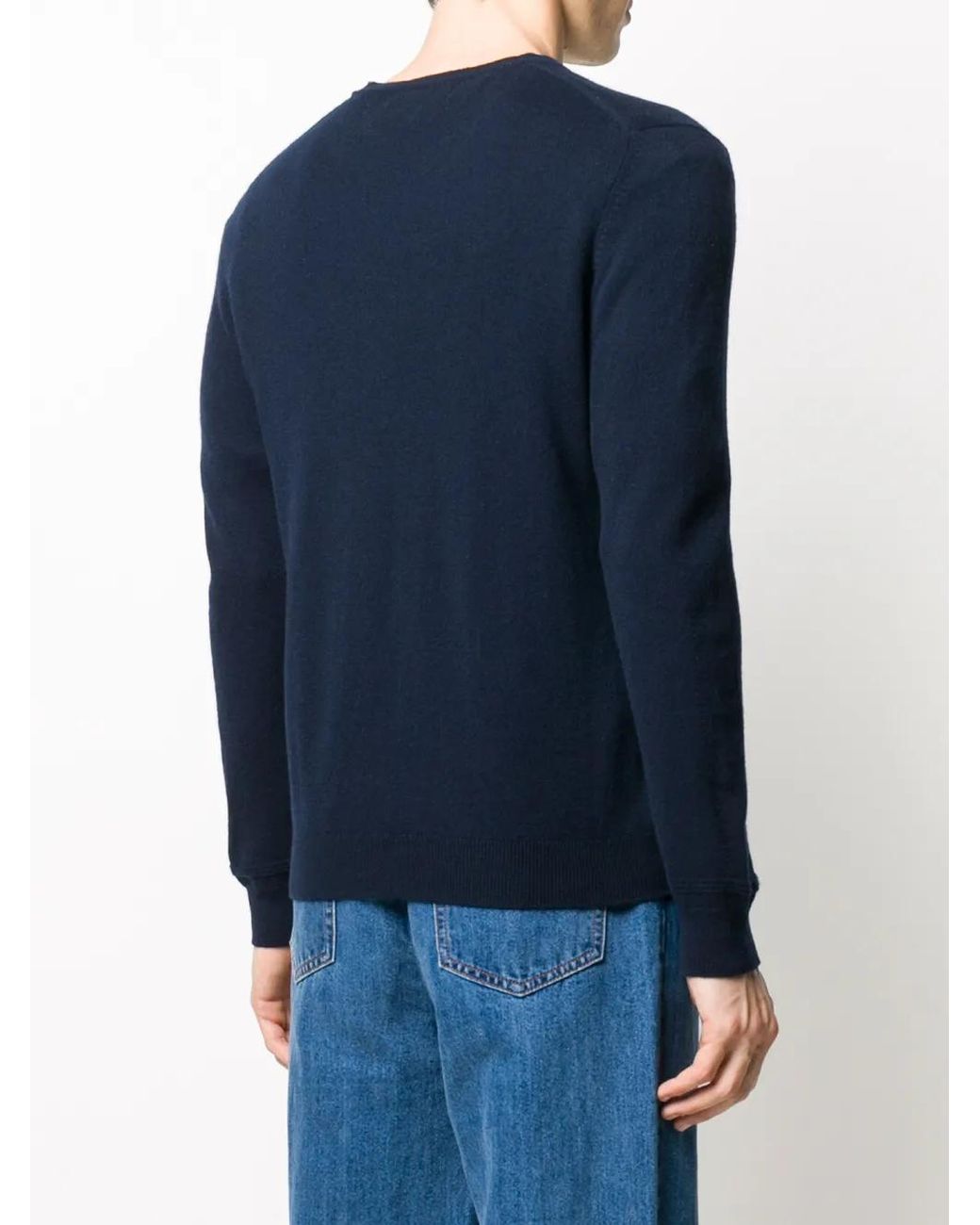 Pringle of Scotland Blue Cashmere Long-Sleeve Jumper for men