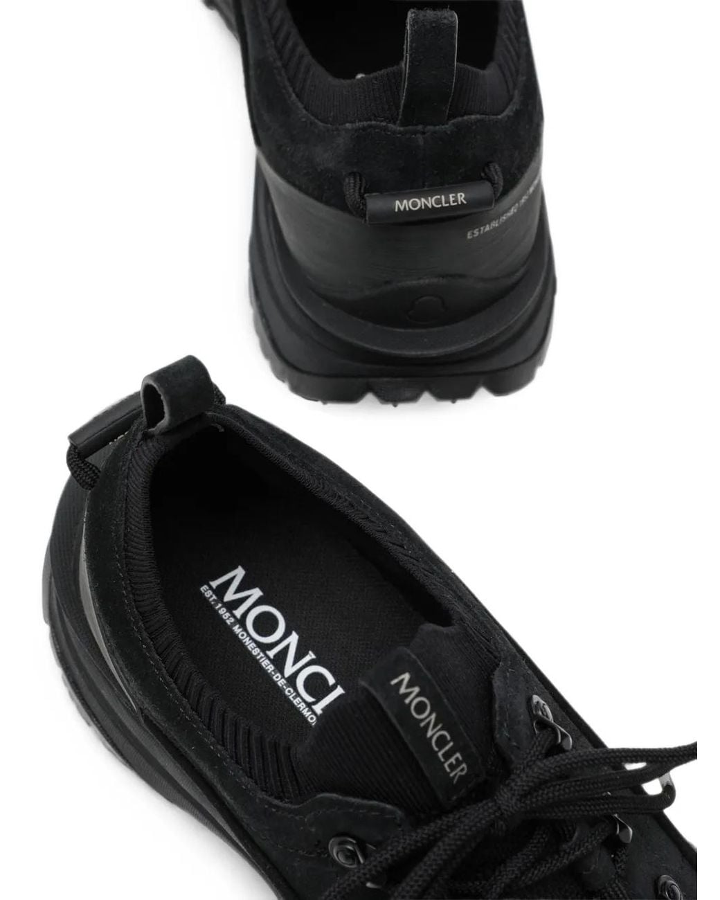 Moncler Black Trailgrip Lite3 Suede Trainers for men