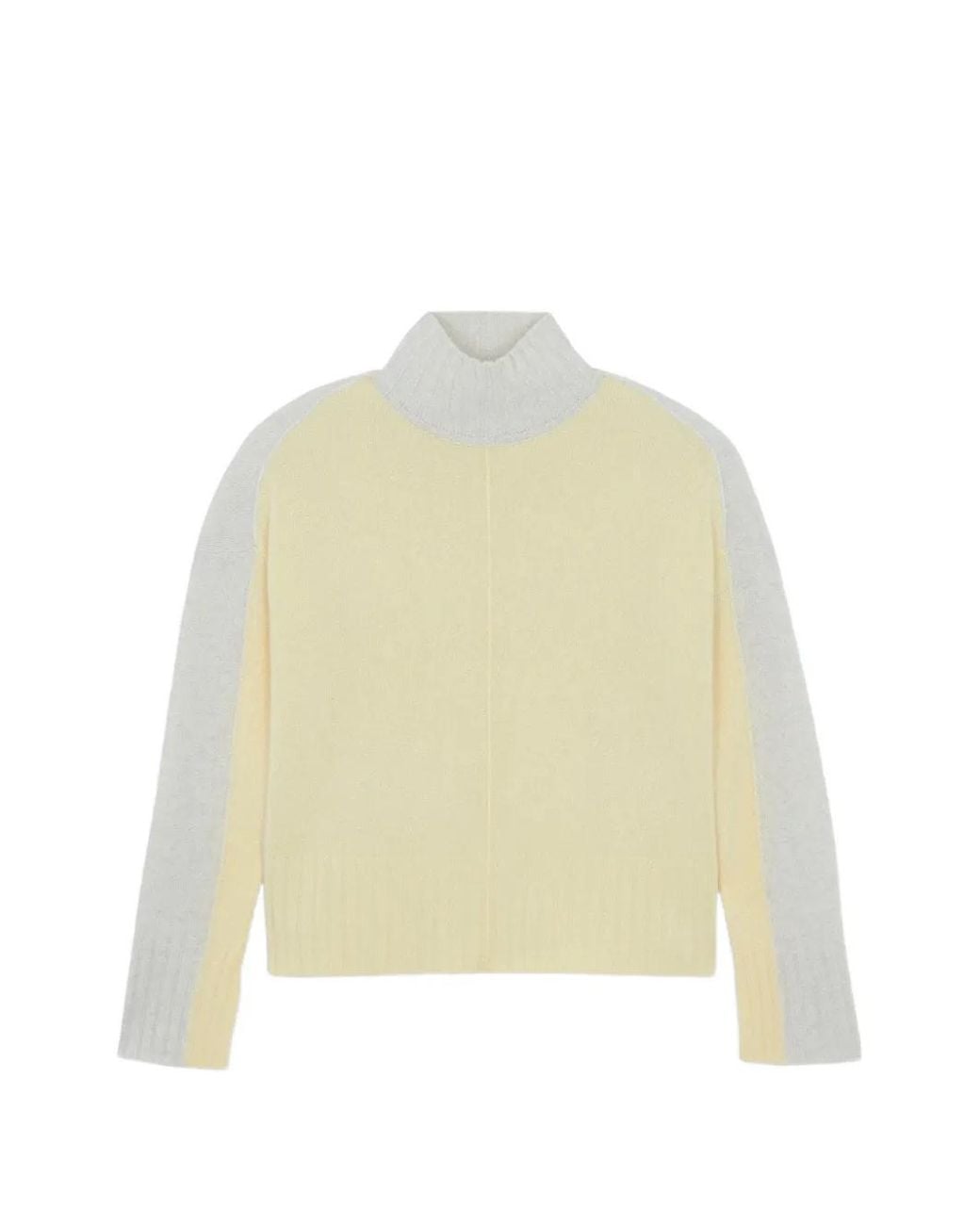 Kujten Natural Angel Two-Tone Ribbed-Trim Sweater