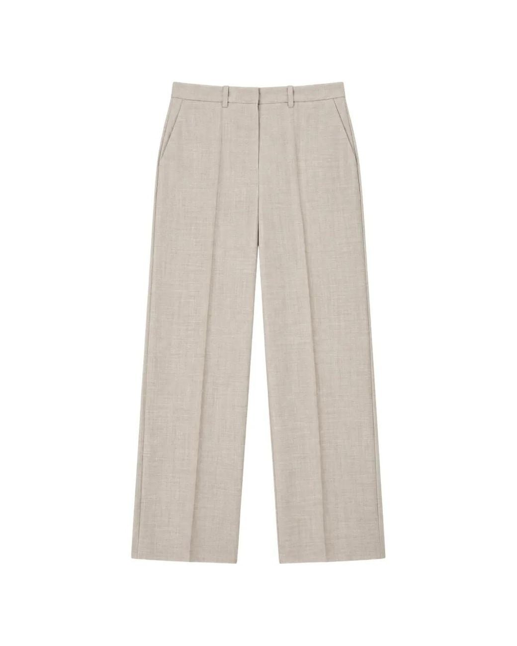 Clips White Pressed-Crease Straight-Leg Trousers