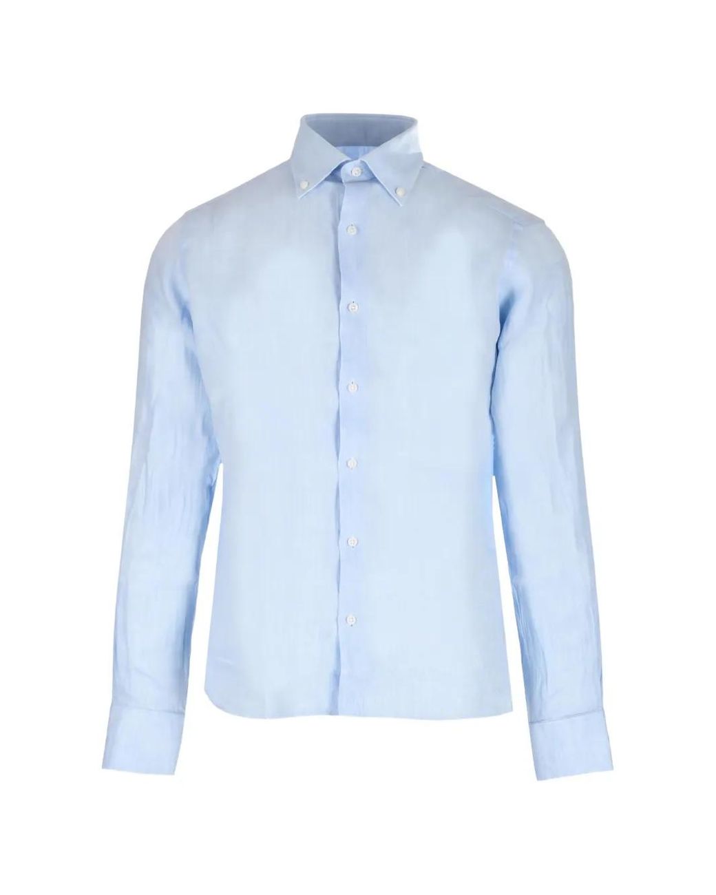 Al Duca D'aosta Blue Button-Down Collar Linen Shirt for men