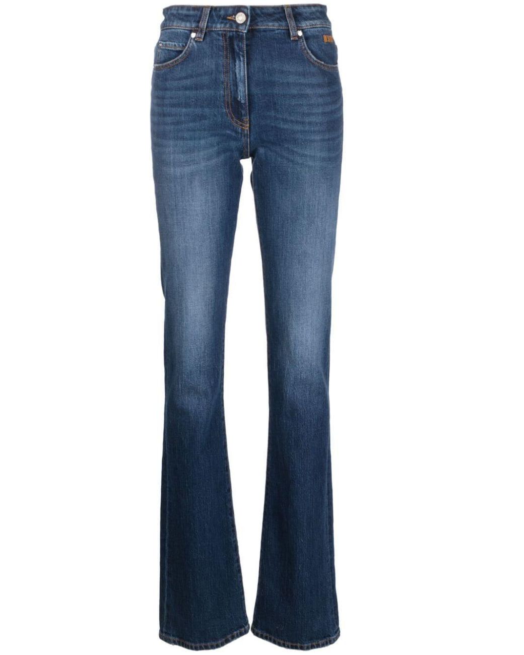 MSGM High-rise Slim-fit Bootcut Jeans in Blue