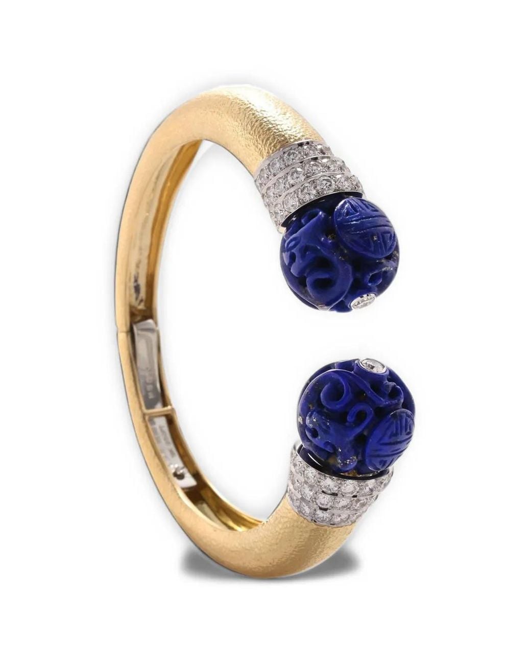 David Webb Blue Magellan Diamond And Lapis Lazuli Cuff Bracelet