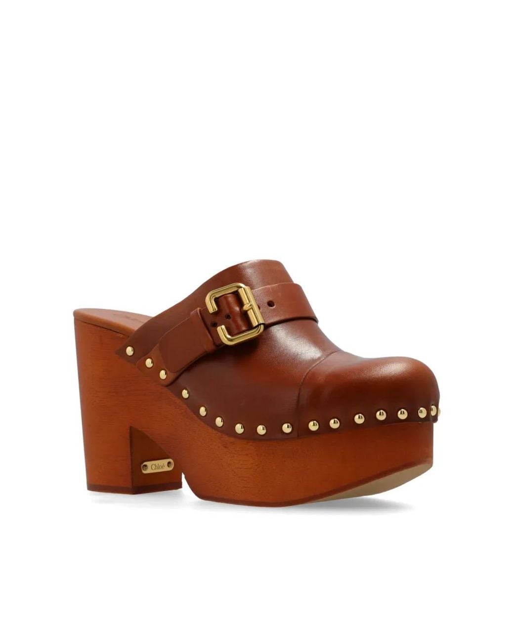 Chloé Brown Jeannette Wedge Clog