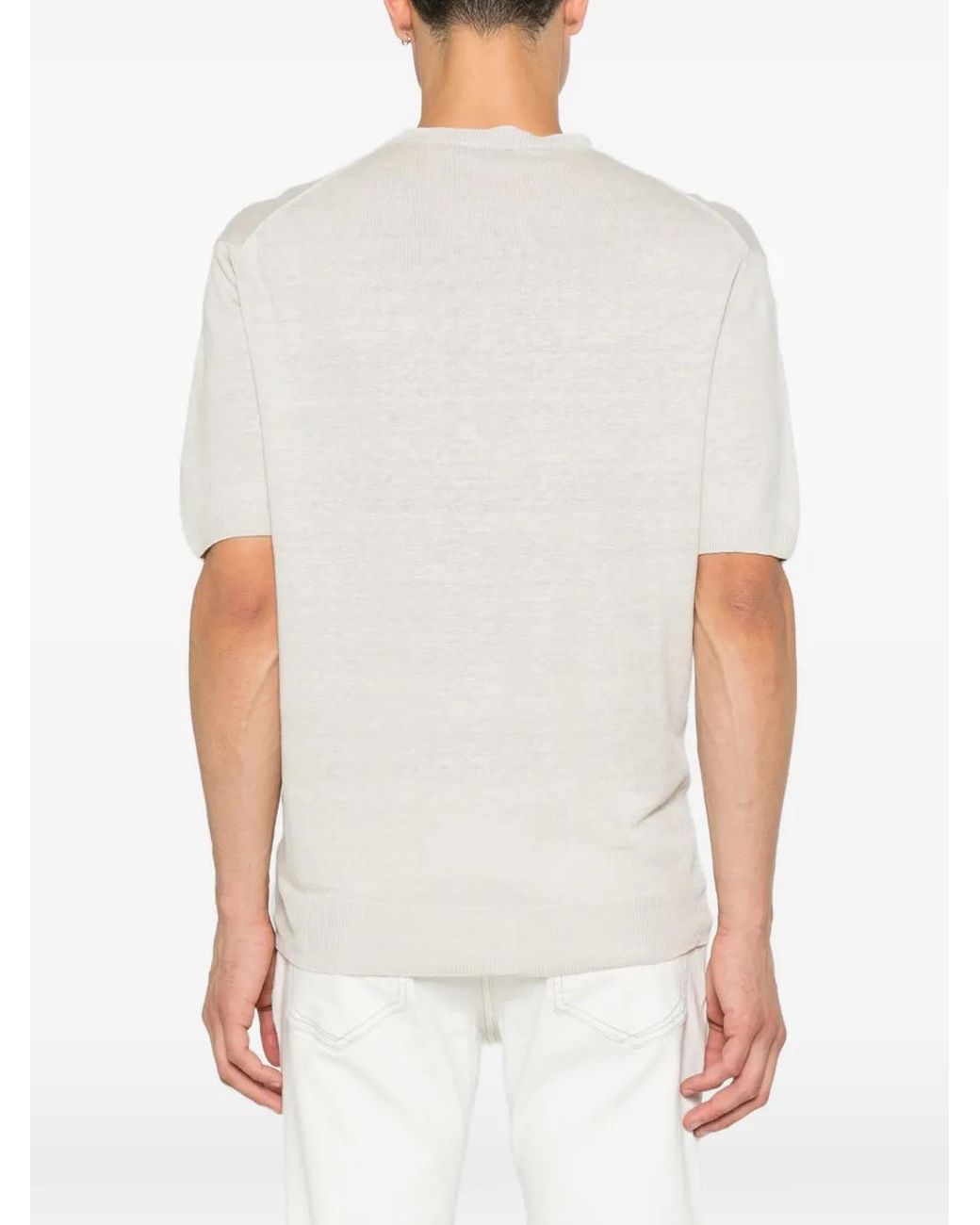 Corneliani White Crew-Neck T-Shirt for men