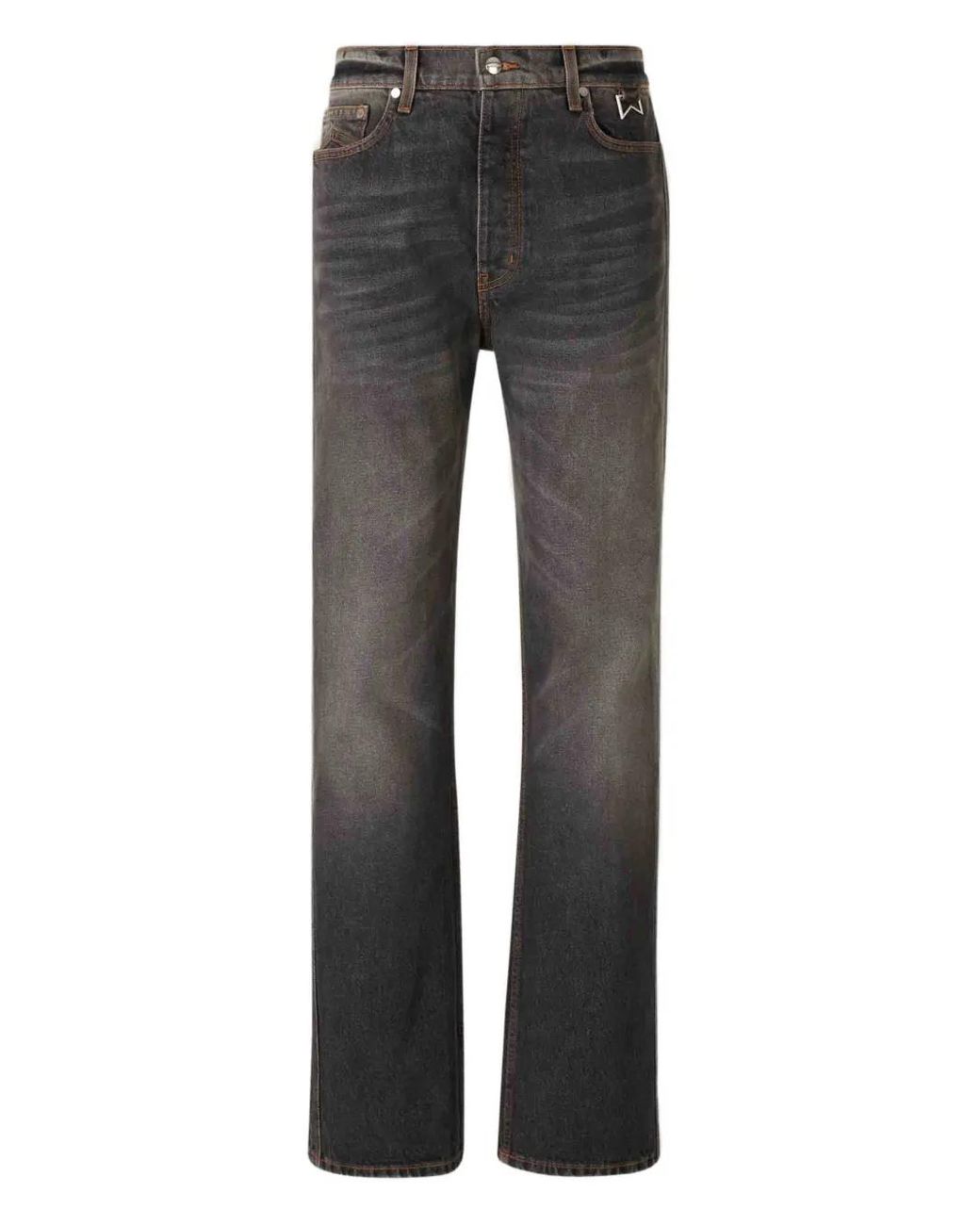 Rhude Gray Belt-Loop Button-Fastening Jeans for men