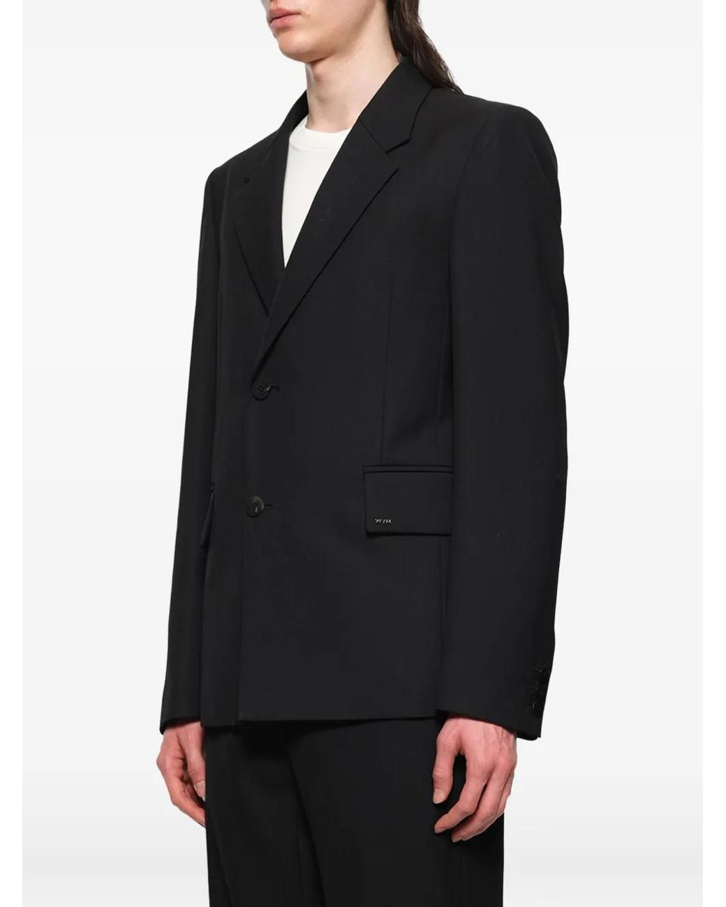 Wooyoungmi Black Single-Breasted Notched-Lapels Blazer for men