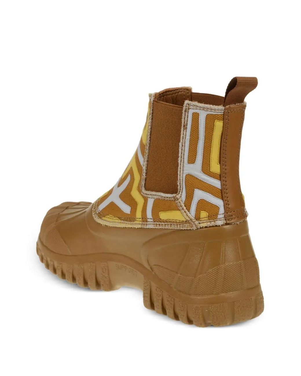 Diemme Brown Abstract-Pattern Chelsea Boots for men