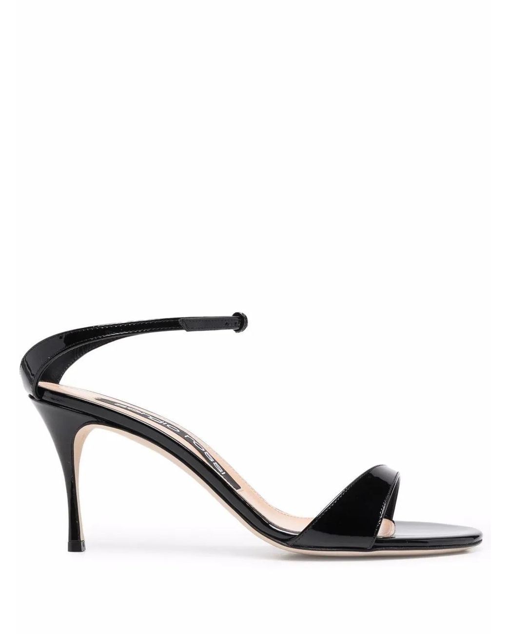 Sergio Rossi Black Open-Toe Strap-Detail Sandals