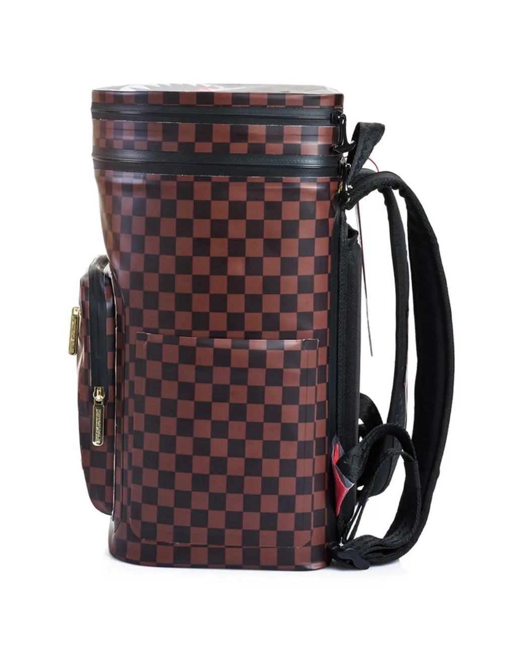Sprayground Purple Shark Cooler Checkered Backpack for men