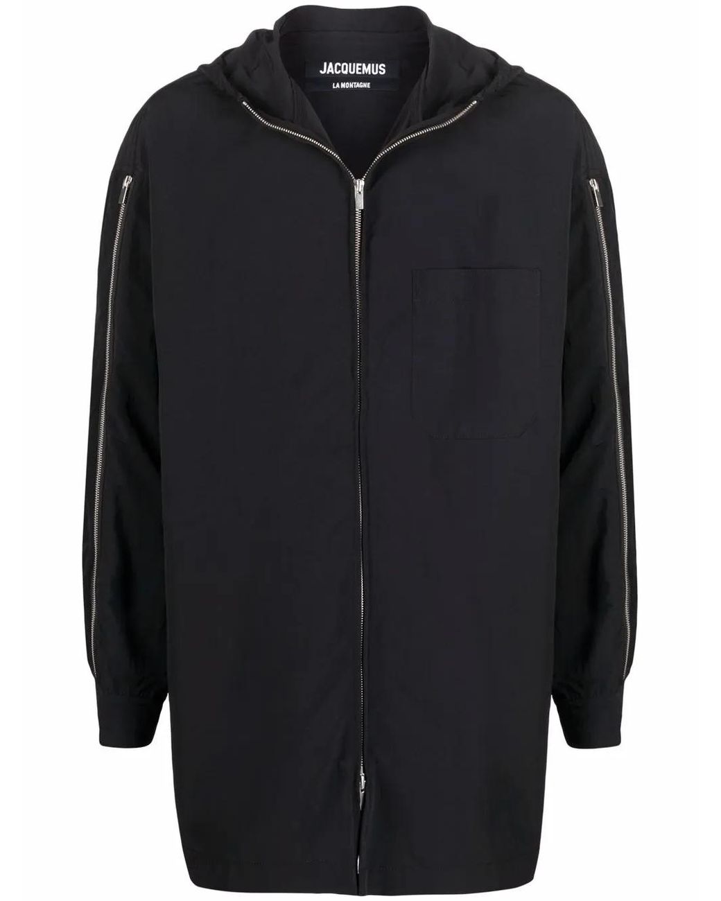 Jacquemus Black Zip-Sleeve Coat for men