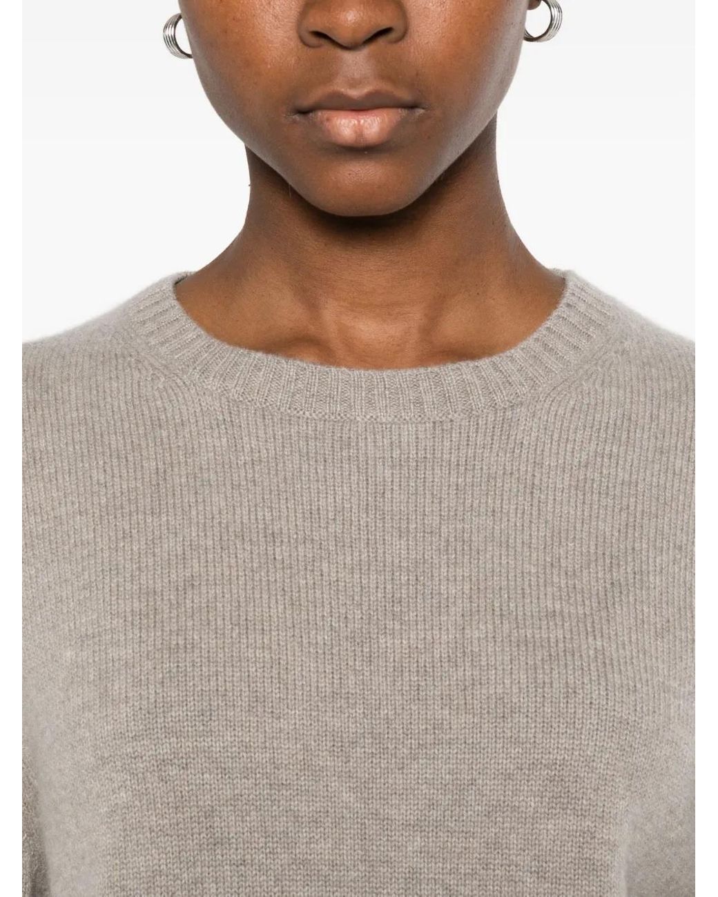 Soft Goat White Oversized Knit T-Shirt Ss Crew Neck