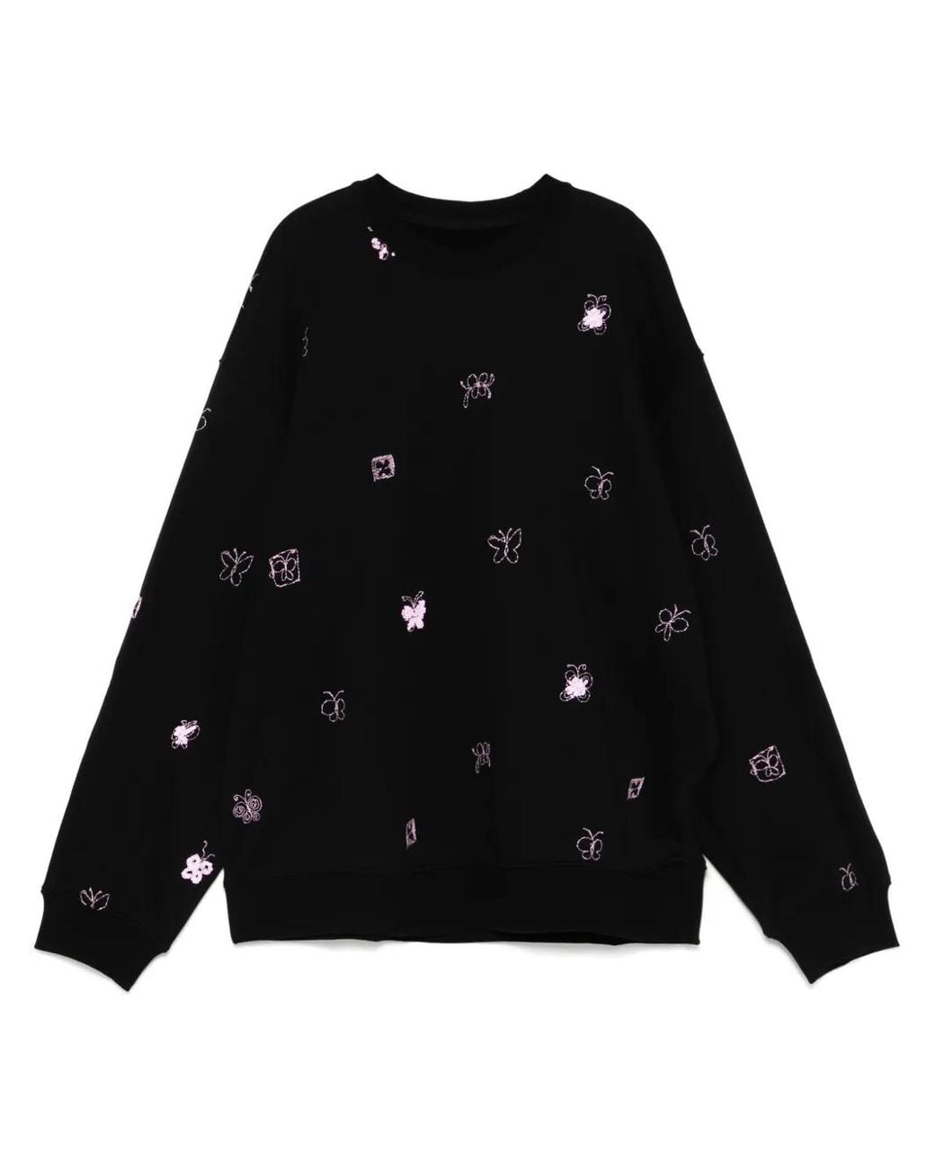 JNBY Black Butterfly Pattern Sweatshirt