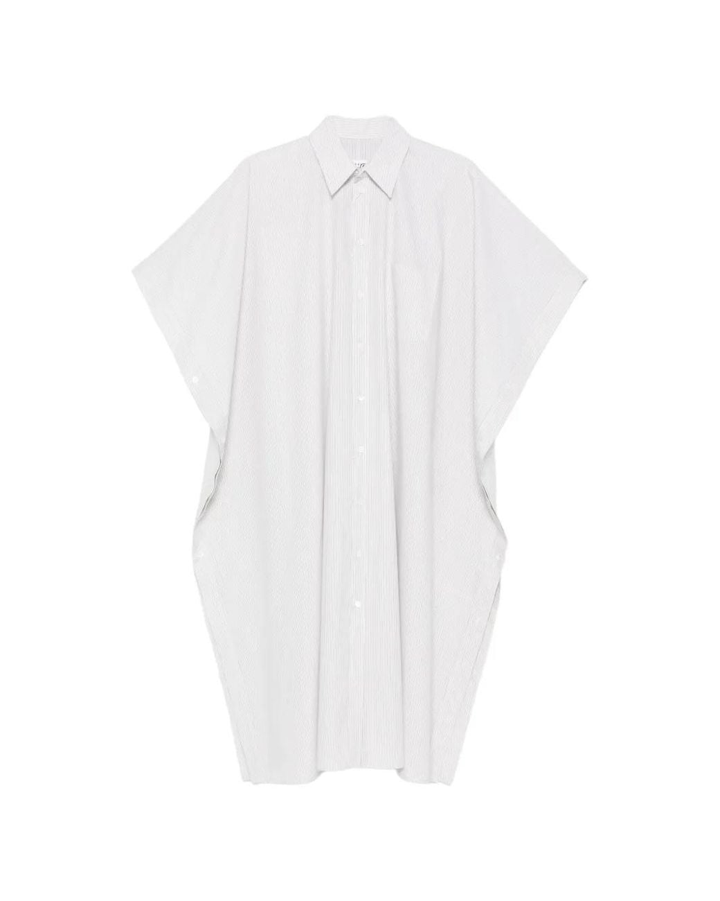 MM6 by Maison Margiela White Striped Midi Shirt Dress
