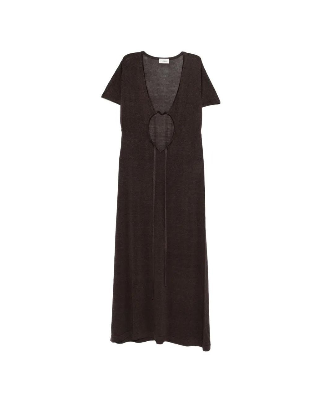 P.A.R.O.S.H. Black Cut-Out Maxi Dress