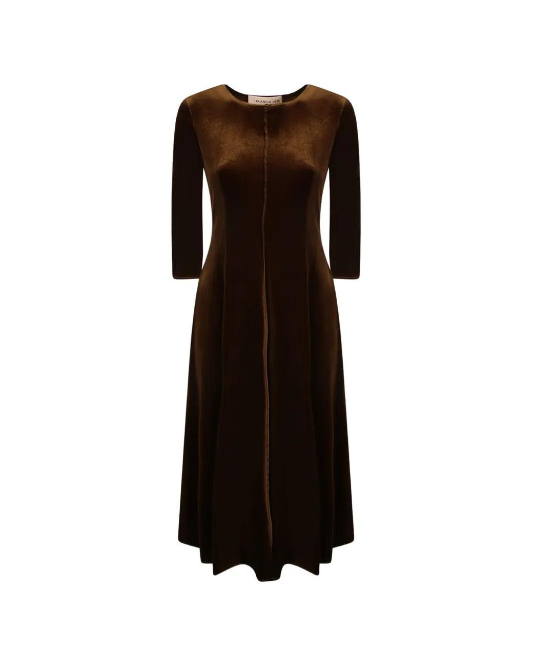 Blanca Vita Black Velvet Midi Dress