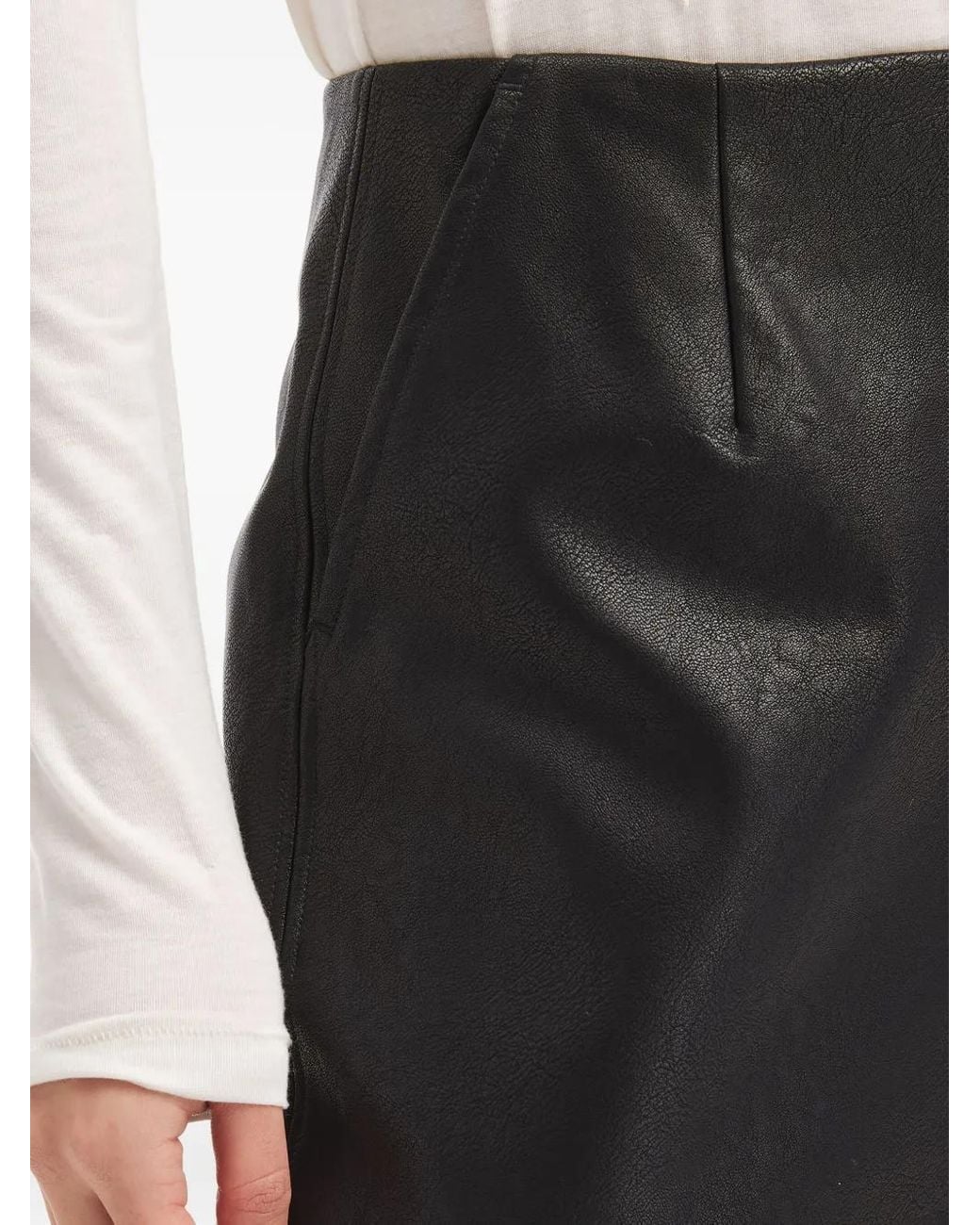 B+ AB Black Side-Pockets Midi Skirt