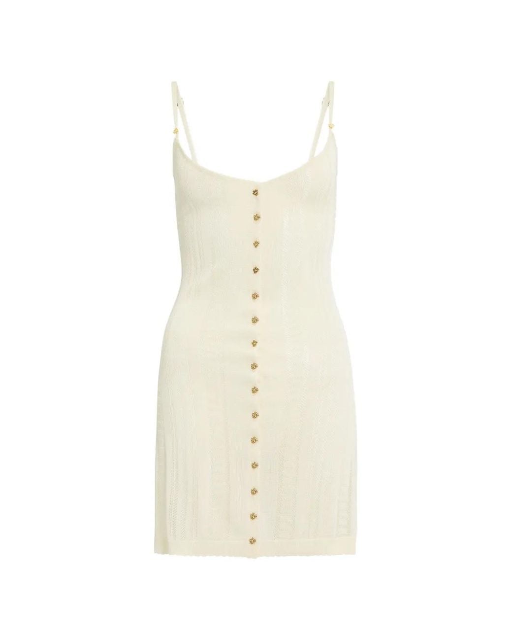 Donde Esteban White Button Mini Dress