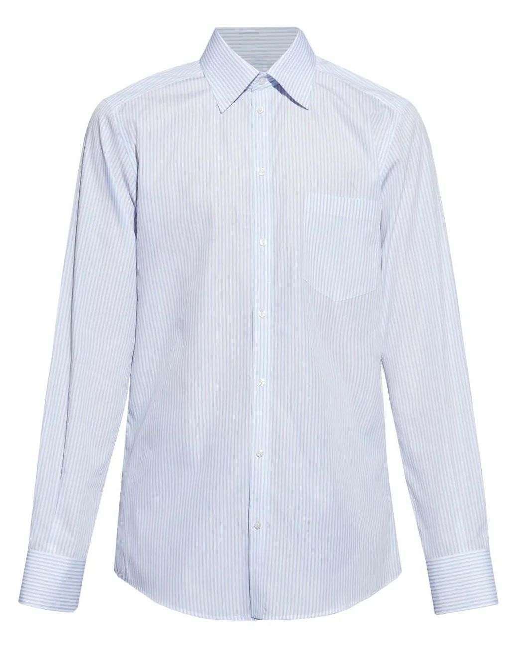Dolce & Gabbana White Striped Cotton Shirt for men
