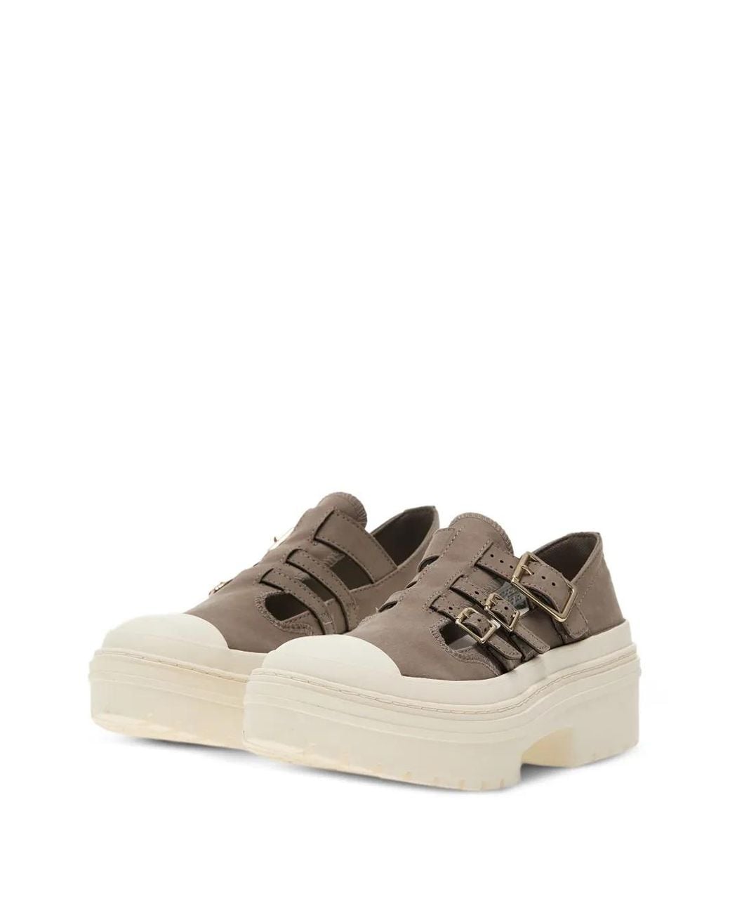 Converse Natural Chuck Taylor Buckle-Strap Platform Sneakers