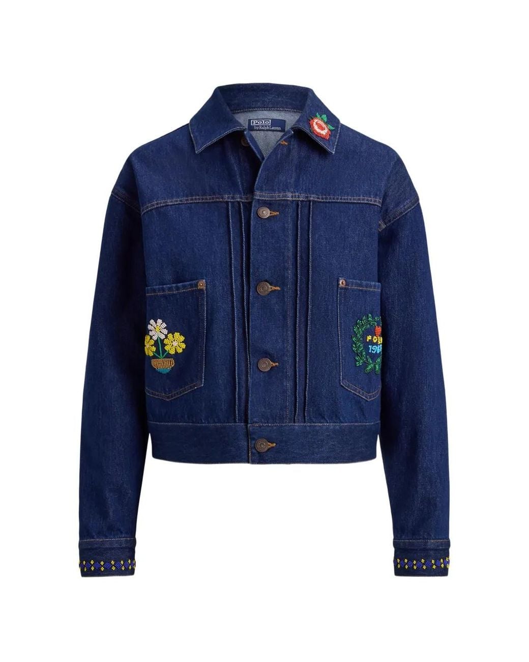 Polo Ralph Lauren Blue Bead-Embellished Denim Jacket