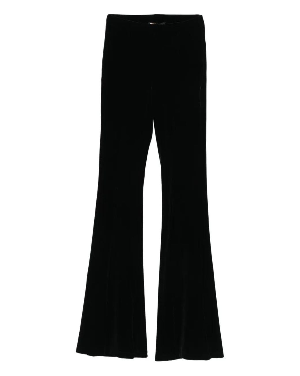 Maje Black Stretch Velour Trousers