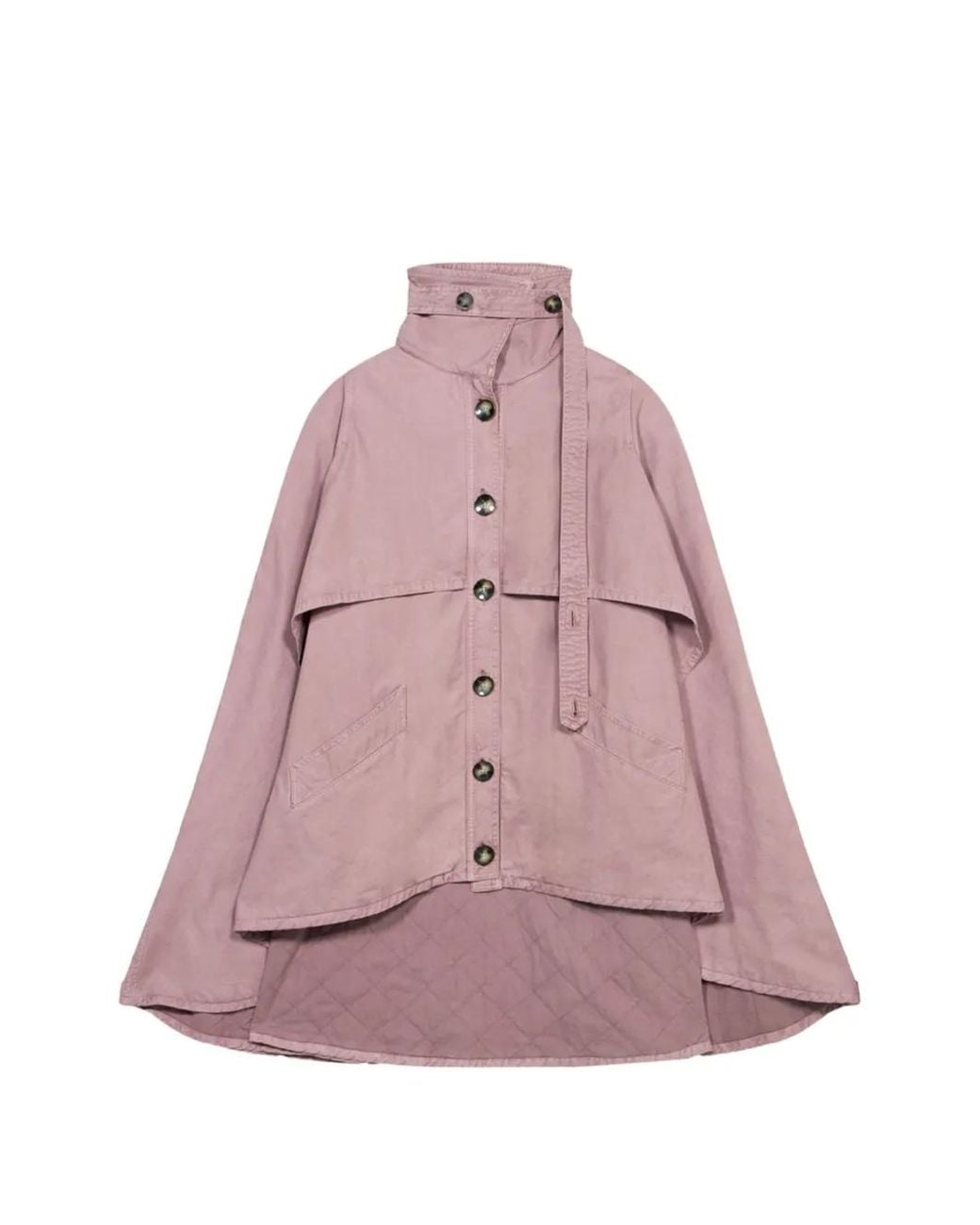 Blumarine Pink Asymmetric Canvas Cape