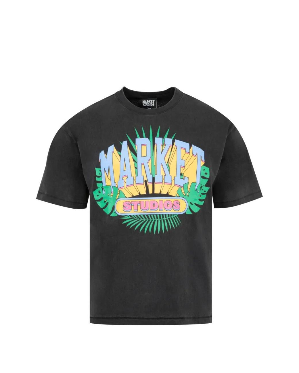 Market Black Through The Foliage Logo-Print Cotton T-Shirt for men