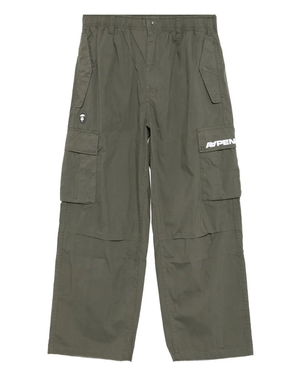 Aape By A Bathing Ape Green Logo-Patch Track Pants for men