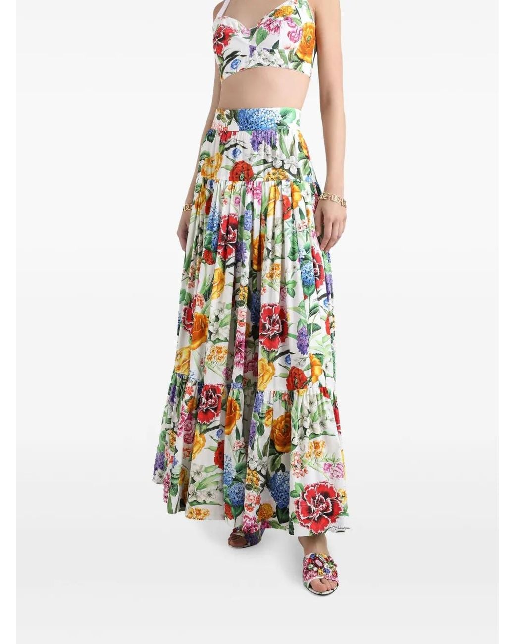 Dolce & Gabbana Multicolor Maxi Floreal Skirt