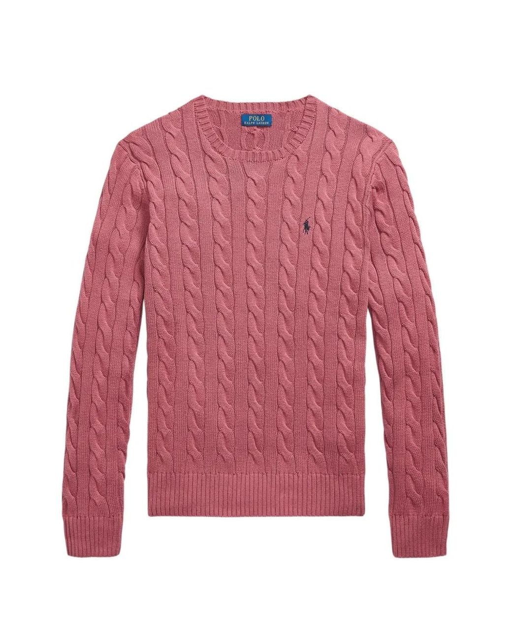 Polo Ralph Lauren Red Cable-Knit Cotton Sweater for men