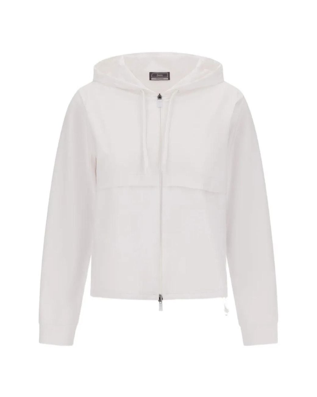 Herno White Zip-Up Hoodie