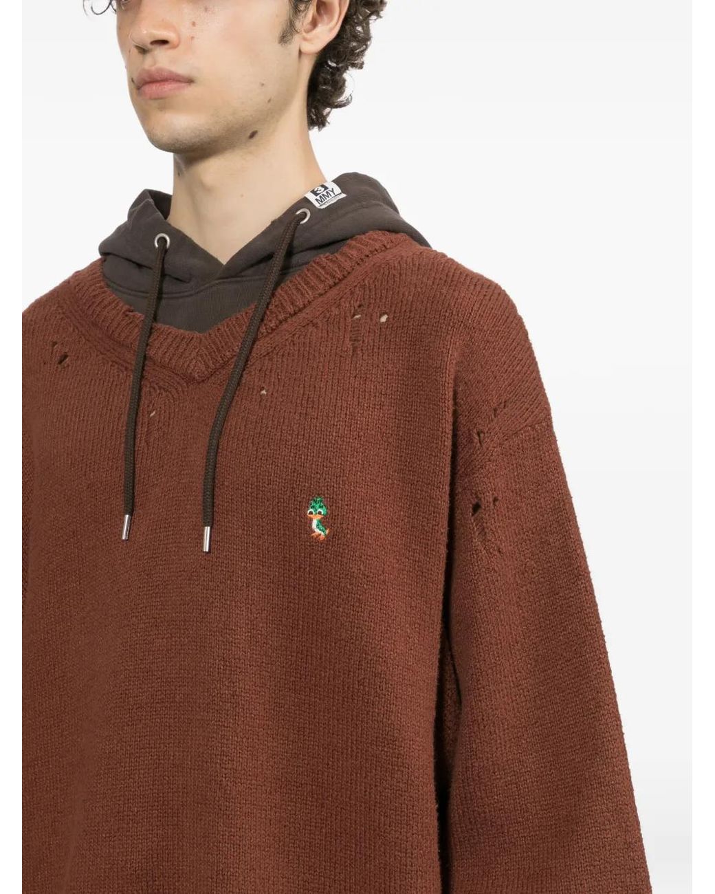 Maison Mihara Yasuhiro Brown Triple Layered Hoodie for men