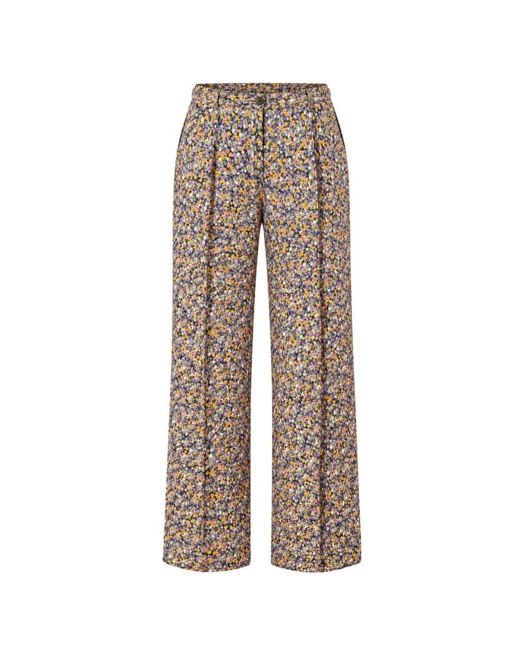 N°21 Natural Floral-Print Pleated Trousers