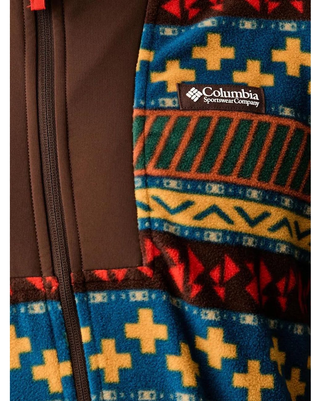 Columbia Black Geometric-Pattern Zip-Up Sweatshirt for men