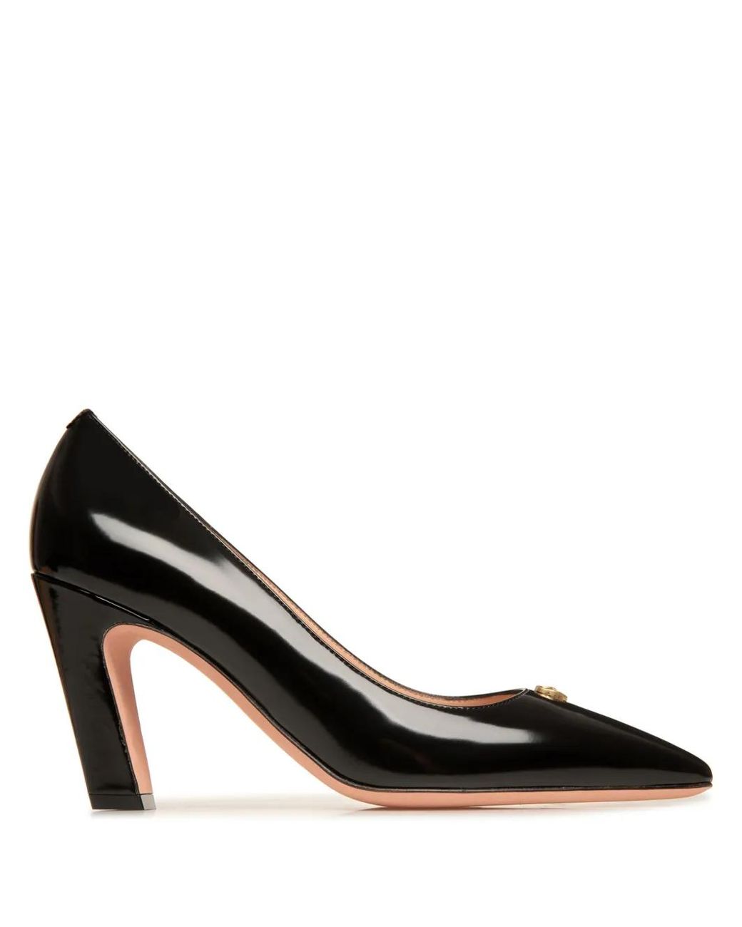 Bally Black Emblem-Plaque Leather Pumps