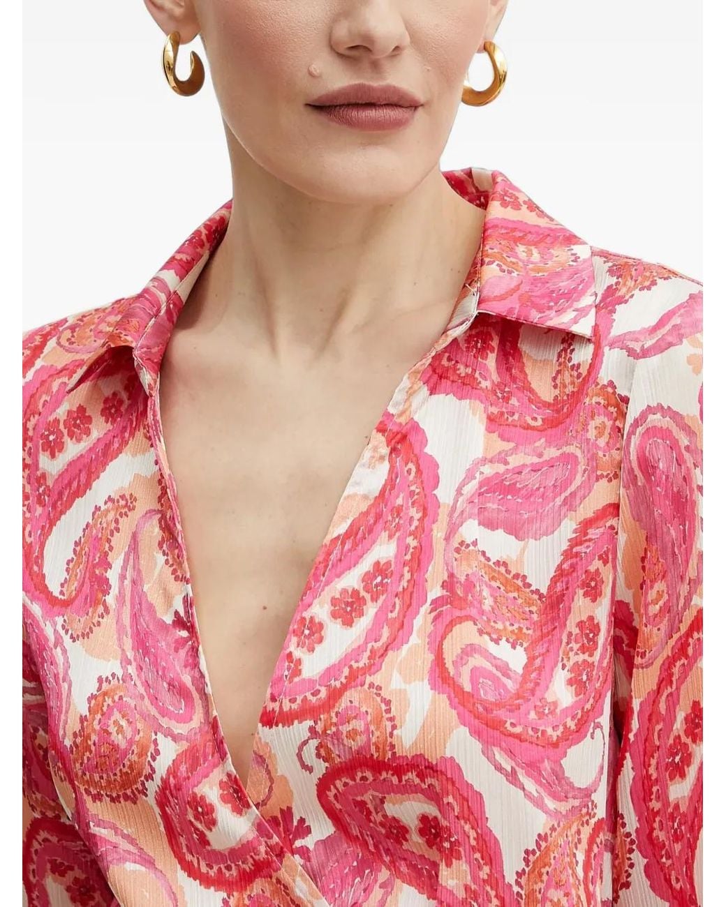 Morgan Pink Paisley-Print Wrap Mini Dress