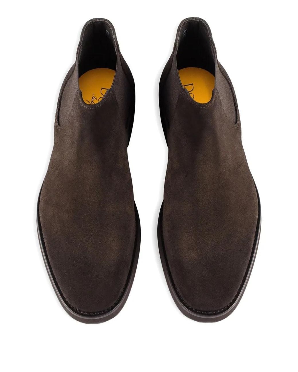 Doucal's Brown Suede Elastic-Sided Ankle Boots for men