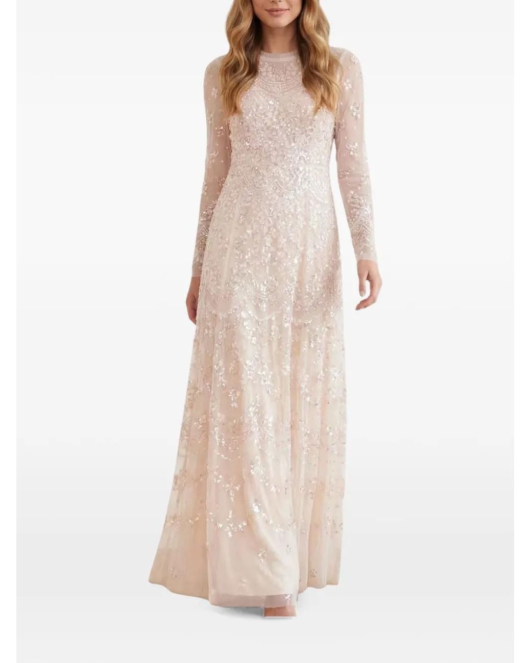 Needle & Thread Freya Sequin-Embellished Maxi Dress in White | Lyst