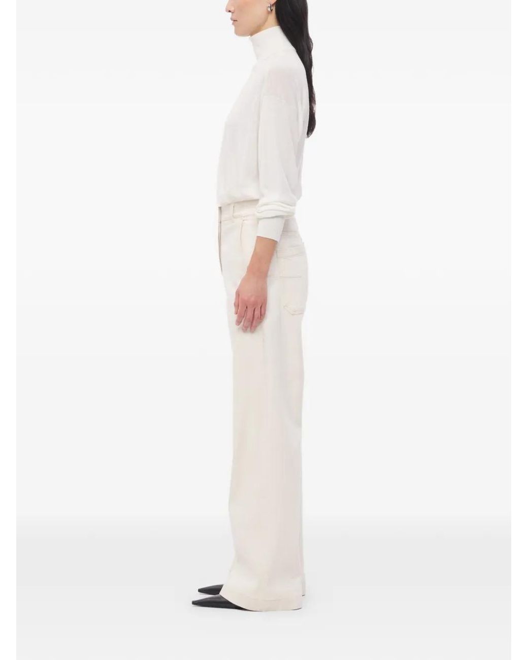 Another Tomorrow White Carpenter Jeans