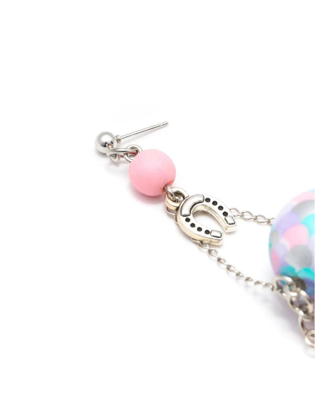 Amir Slama White Flower-Motif Drop Earrings
