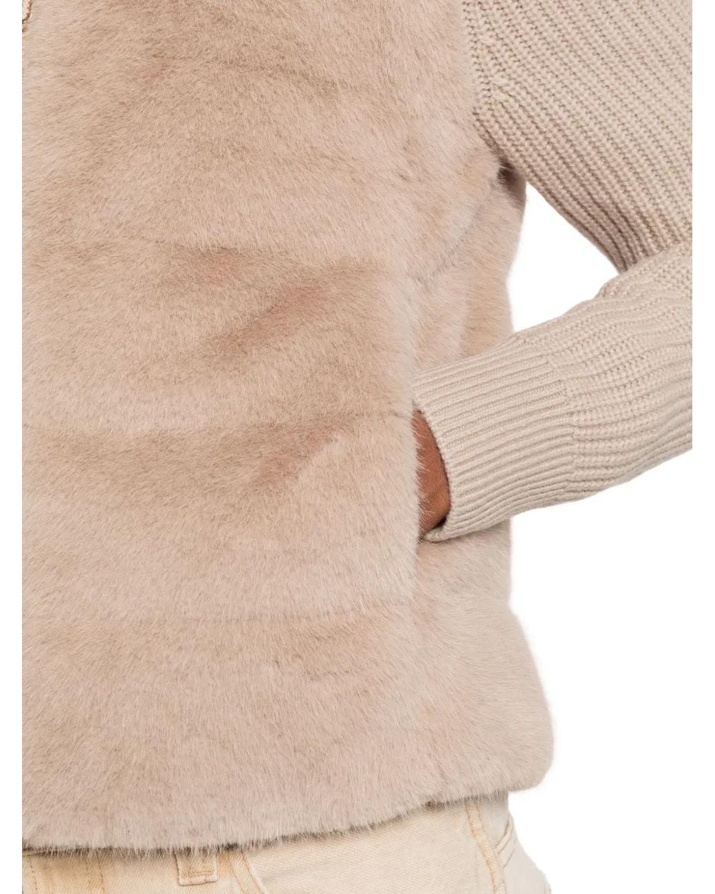 DUNO Natural Faux-Fur Panelled Jacket