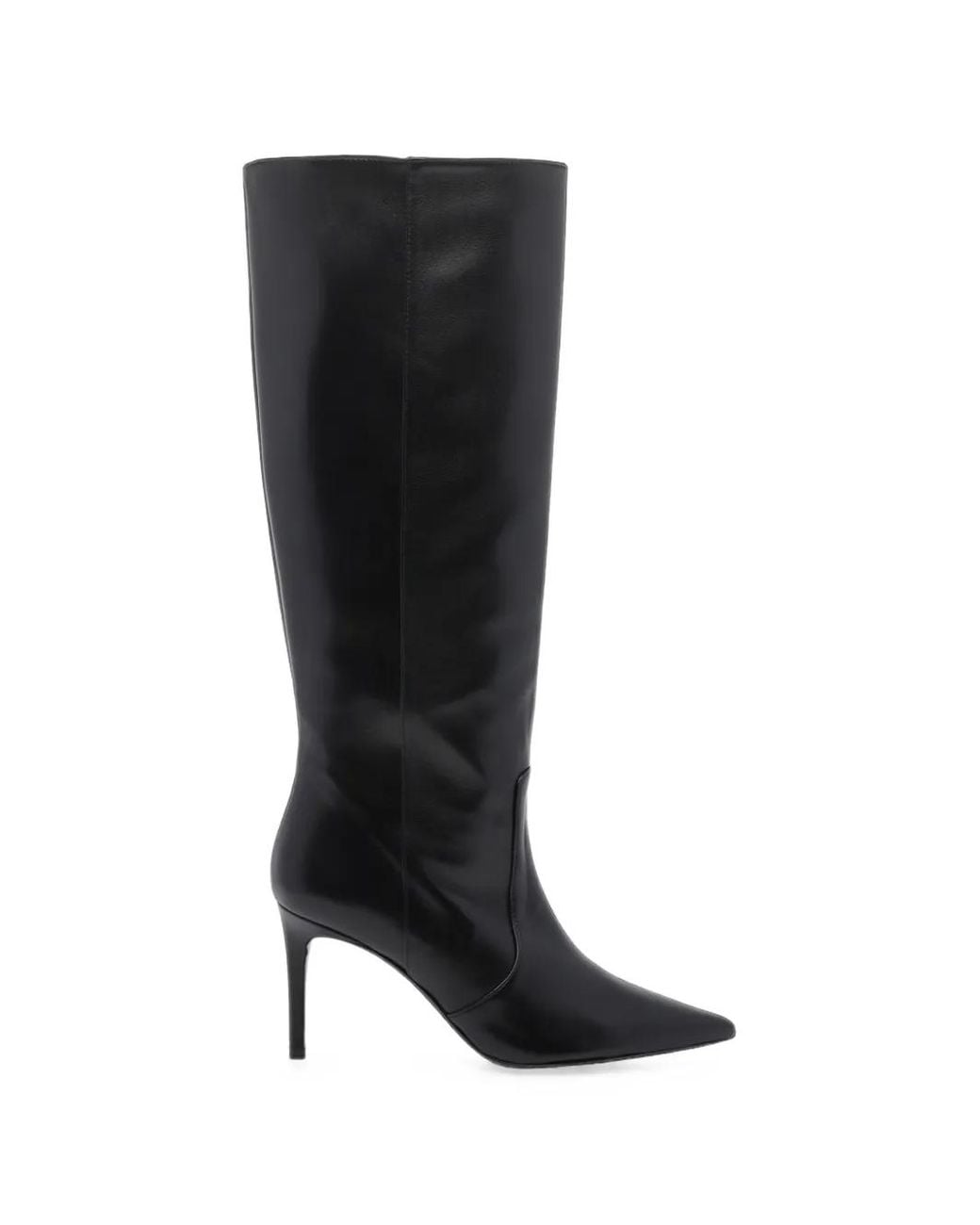 Stuart Weitzman Black Pointed-Toe Stiletto Boots