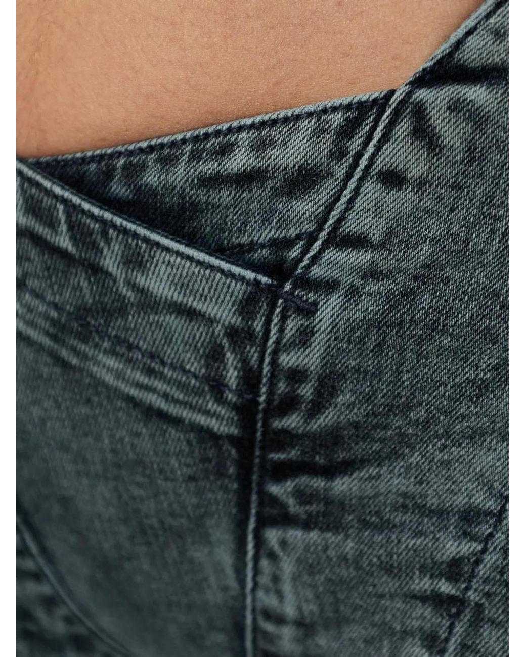 KNWLS Blue Panelled Zip-Fastening Jeans
