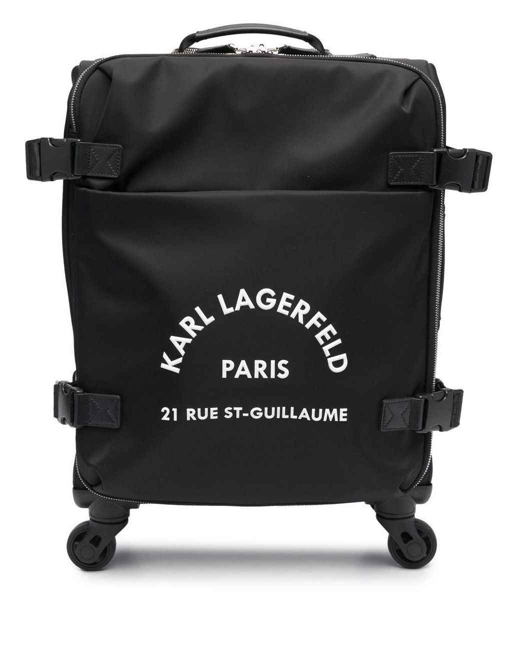 Karl Lagerfeld Synthetic Addressprint luggage Trolley in Black Lyst UK