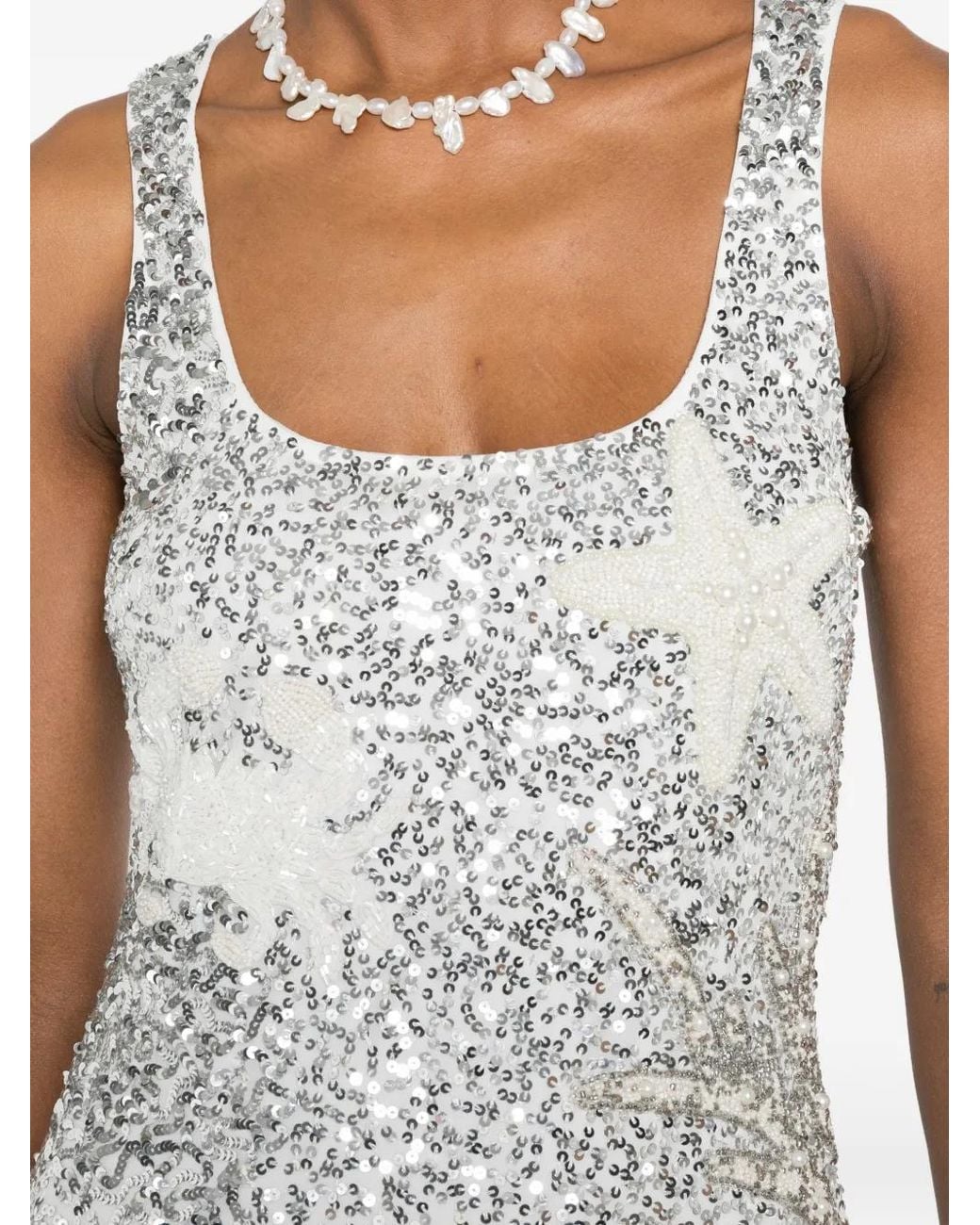 Leslie Amon White Mermaid Skin Dress